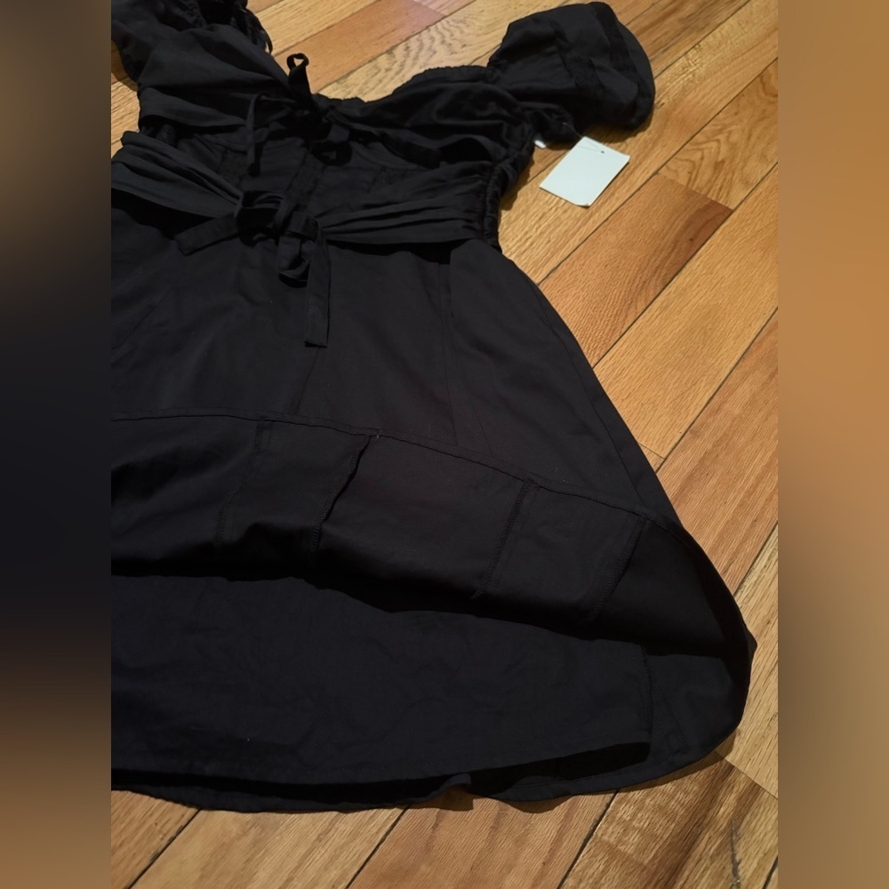 For Love & Lemons Short Sleeve Black Corset Mini Dress Women’s Size L Black NWT - Picture 9 of 16